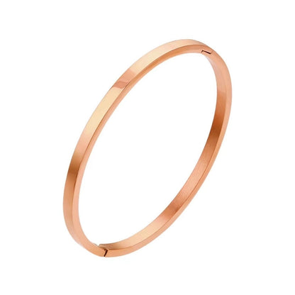 Minimalist Solid Color 304 Stainless Steel 18K Gold Plated Bangle In Bulk