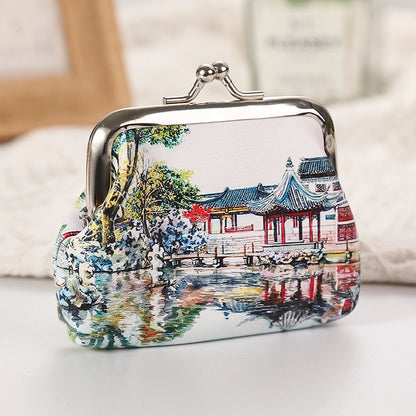 Women's Plant Pu Leather Buckle Kids Wallets