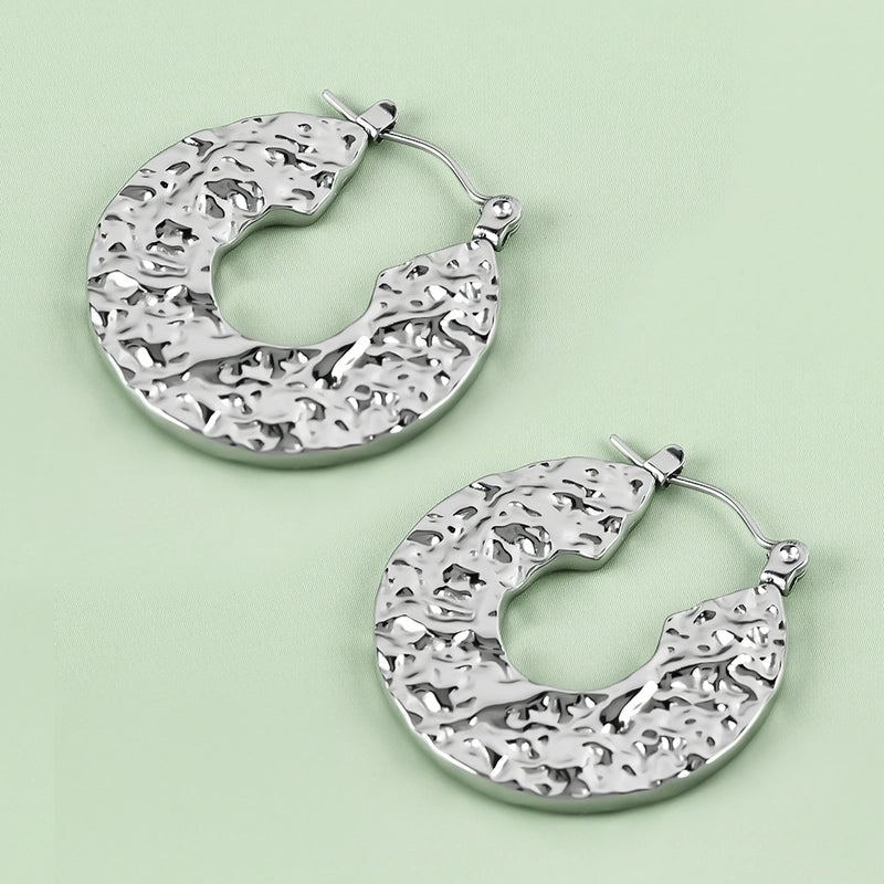 1 Pair Casual Minimalist U Shape Heart Shape Solid Color Polishing 304 Stainless Steel Earrings