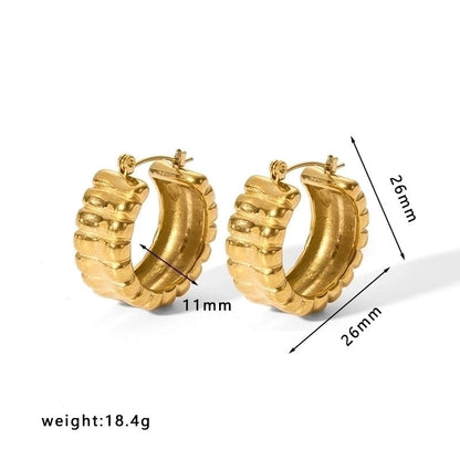 1 Pair Minimalist U Shape Plating Stainless Steel Artificial Pearls Rhinestones 18K Gold Plated Earrings