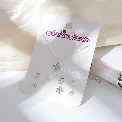 New Crystal Christmas Clavicle Chain Alloy Short Necklace Earring Set