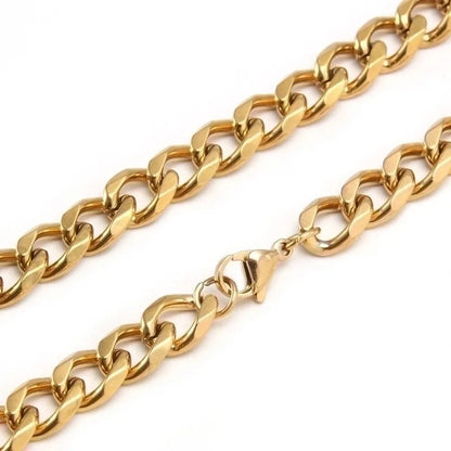 Hip-Hop Rock Punk Solid Color 304 Stainless Steel 18K Gold Plated Plating Necklace