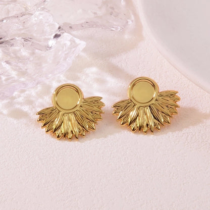 1 Pair Cute Sweet Pastoral Geometric 304 Stainless Steel Imitation Gold Ear Studs