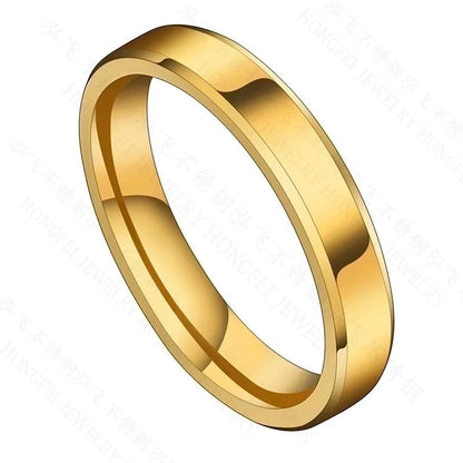 Minimalist Geometric 201 Stainless Steel No Inlaid 18K Gold Plated Stainless Steel Rings