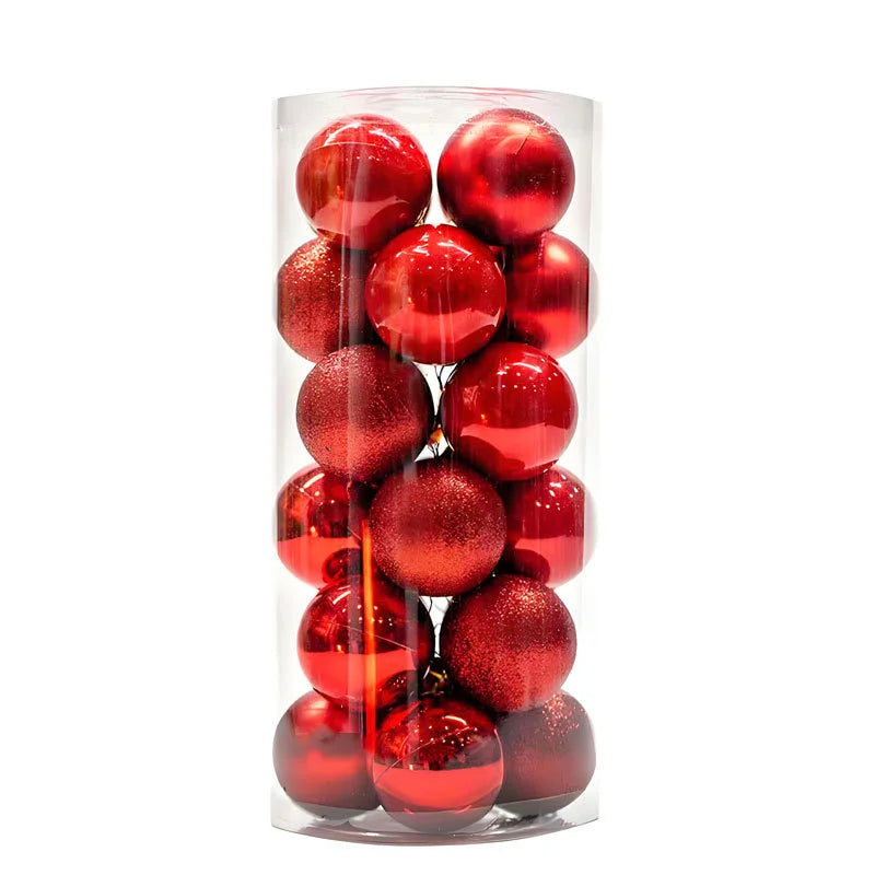 Christmas Decoration 3cm 4cm Christmas Balls 24 Pack Christmas Tree Hanging Ornaments Bucket Square Box Irregular Balls Plastic Electroplated Balls