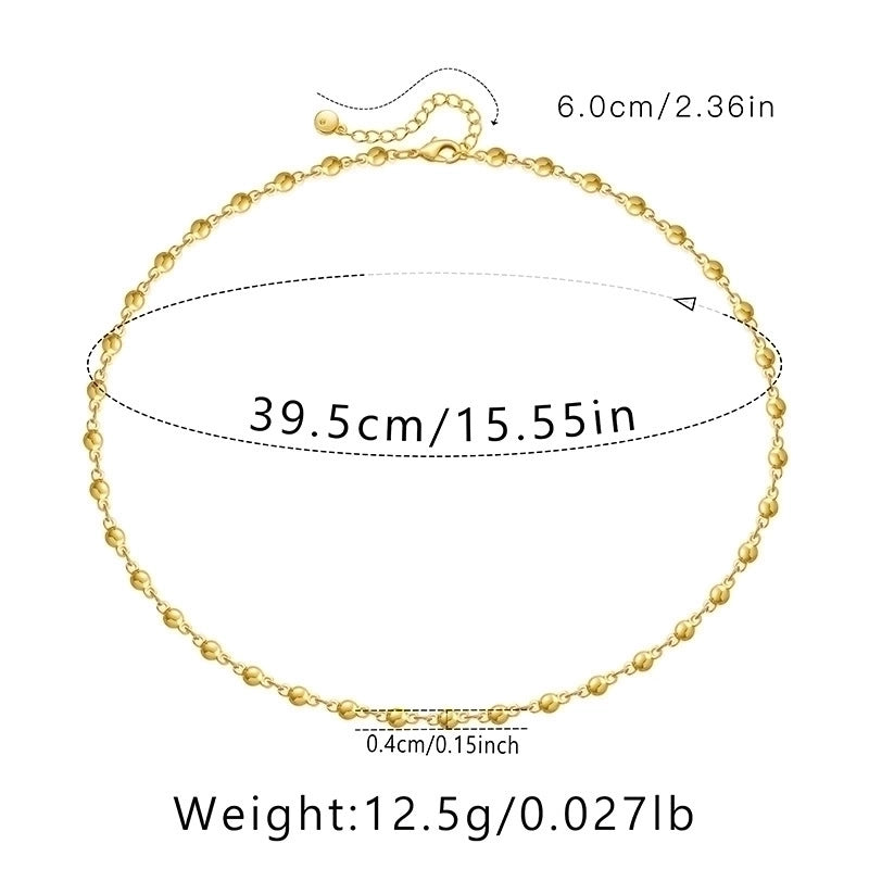 Ig Style Minimalist Solid Color Copper Plating Chain 18k Gold Plated Necklace