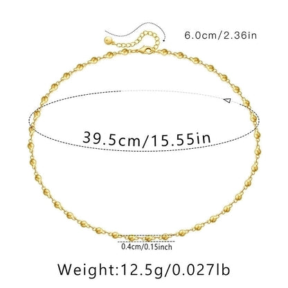 Ig Style Minimalist Solid Color Copper Plating Chain 18k Gold Plated Necklace