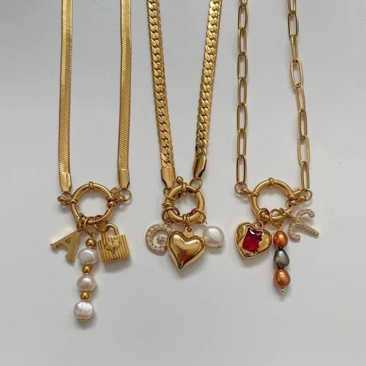 Minimalist Circle Pearl 201 Stainless Steel 304 Stainless Steel Zircon 18K Gold Plated Beaded Inlay Pendant Necklace