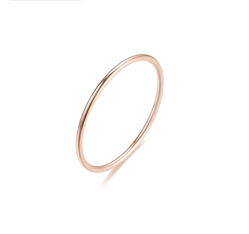 Minimalist Solid Color Titanium Steel 18K Gold Plated Polishing Plating Rings