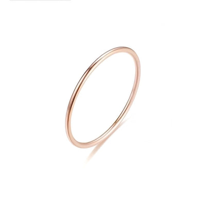 Minimalist Solid Color Titanium Steel 18K Gold Plated Polishing Plating Rings