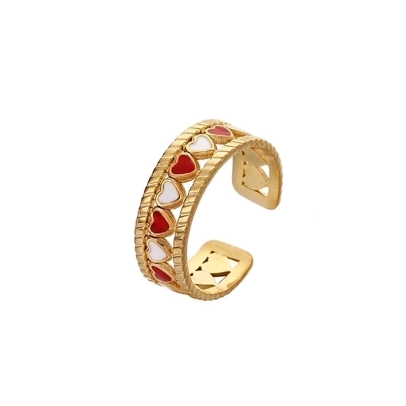 Fashion Geometric 304 Stainless Steel 18K Gold Plated Plating Open Ring