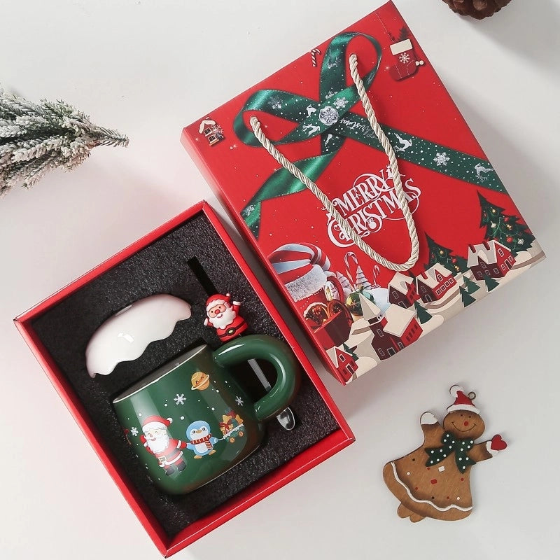 Christmas Cute Santa Claus Snowflake Ceramics Mug 1 Piece