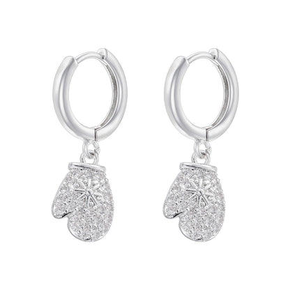 1 Pair Christmas Elegant Romantic Christmas Hat Christmas Tree Santa Claus Inlay Copper Zircon 18K Gold Plated Drop Earrings