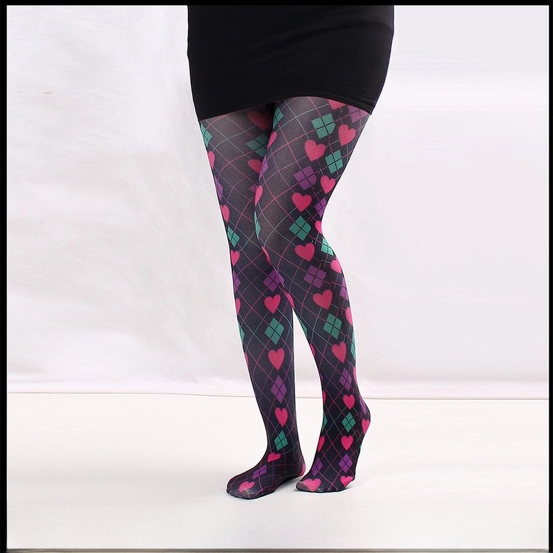 Thin Printed Pantyhose Spring And Autumn Versatile Butterfly Wild Abstract Retro Stockings Women's Socks Anti-snagging