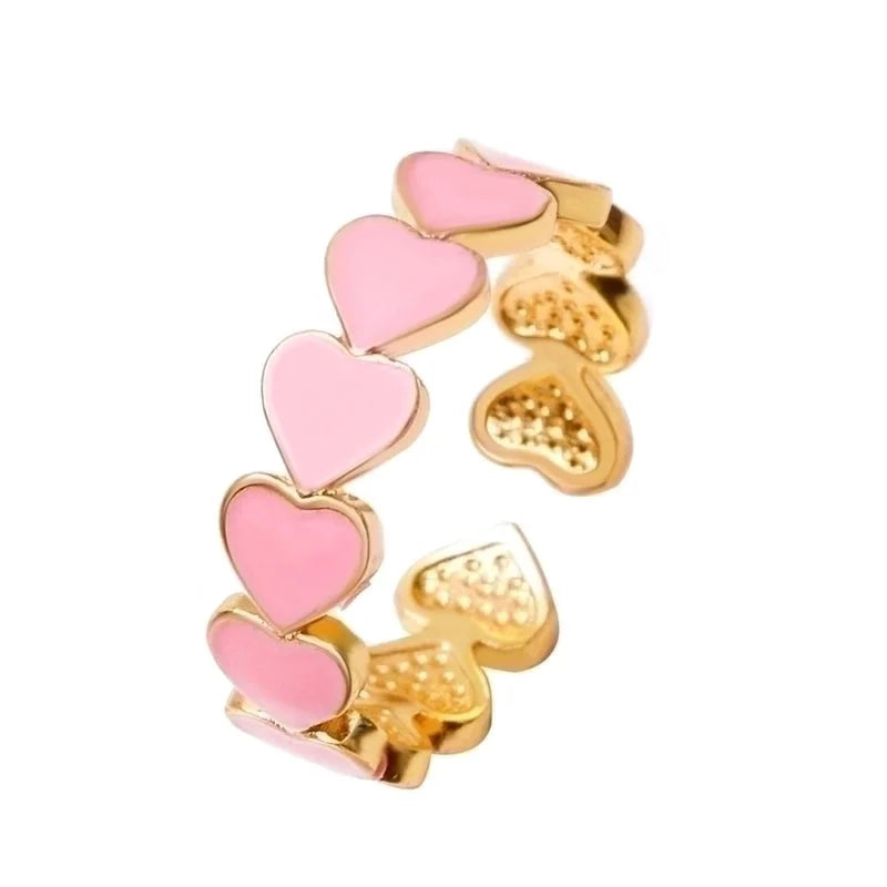 Sweet Copper Heart Shape Ring Daily Unset