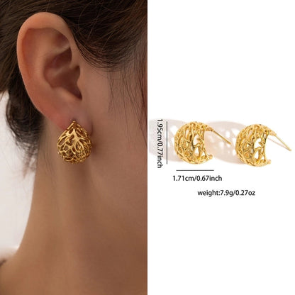 1 Pair Retro Minimalist Geometric Plating Titanium Steel Drop Earrings Ear Studs