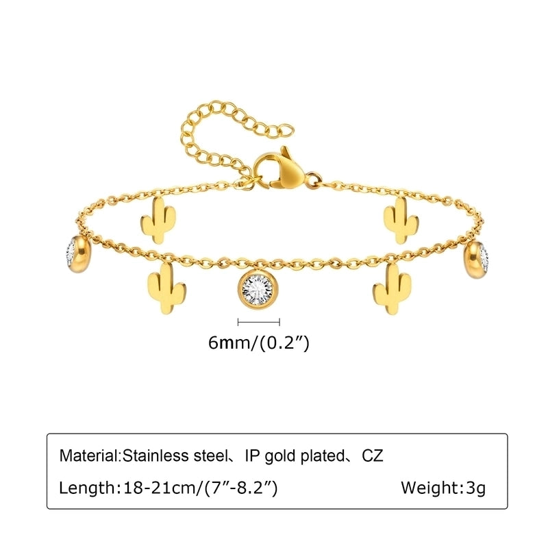 Sweet Heart Shape 201 Stainless Steel 18K Gold Plated Zircon Bracelets In Bulk