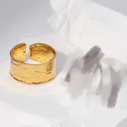 Fashion Solid Color 304 Stainless Steel 18K Gold Plated Plating Stainless Steel Rings