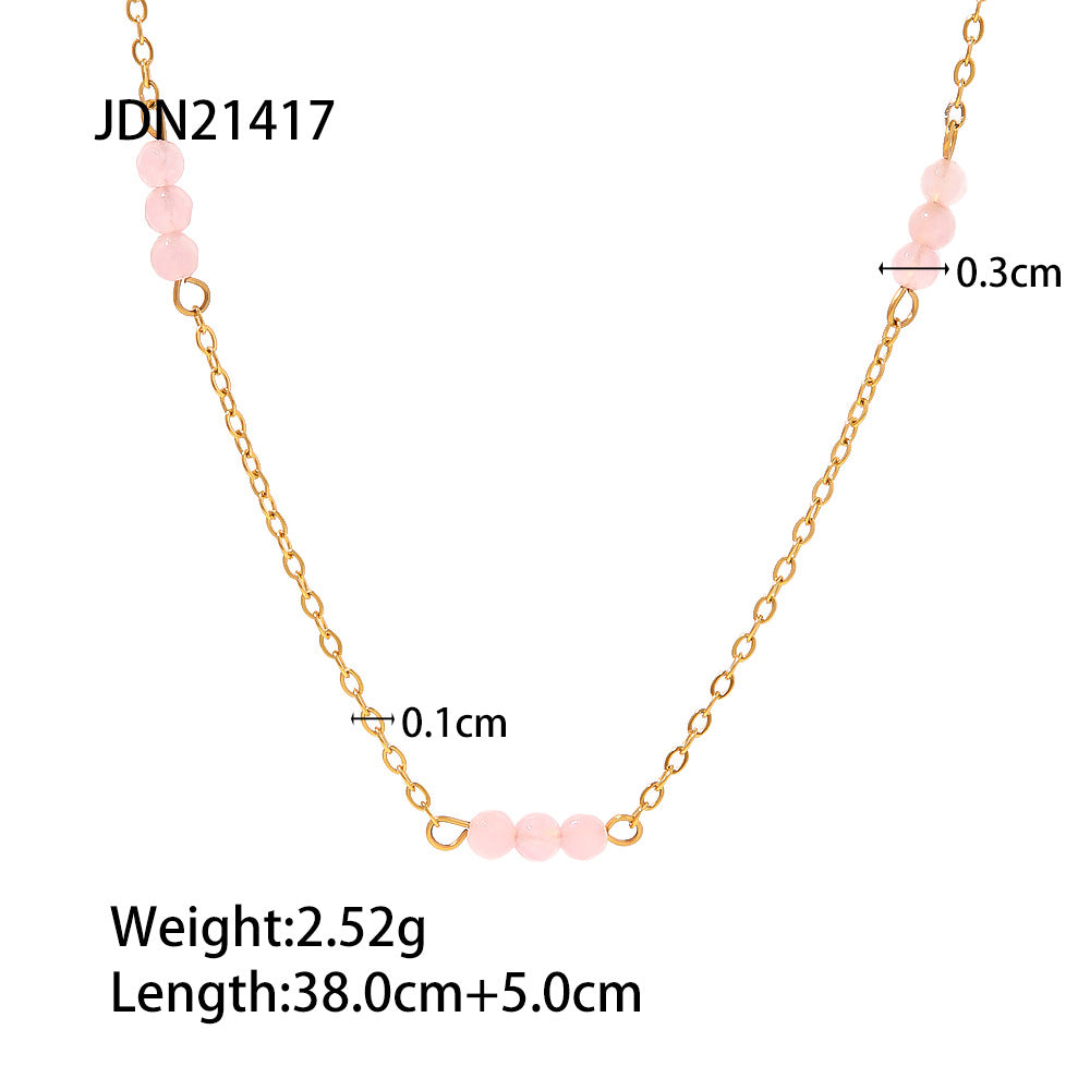 IG Style Pearl Geometric Stainless Steel 18K Gold Plated Necklaces