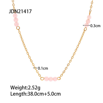 IG Style Pearl Geometric Stainless Steel 18K Gold Plated Necklaces