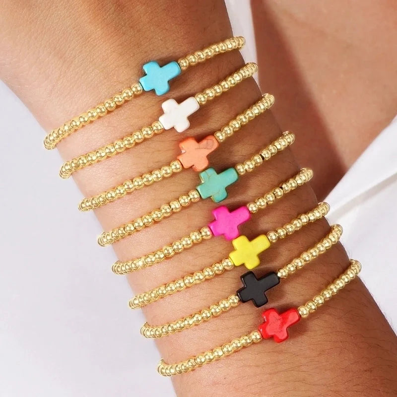 Semi-precious Stone Copper Handmade Geometric Bracelets