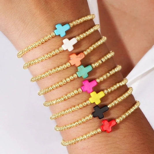 Semi-precious Stone Copper Handmade Geometric Bracelets