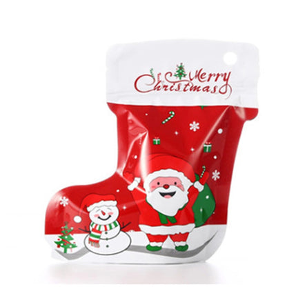 Christmas Socks Stand-up Bag Boots Stand-up Plastic Bag Jewelry Self-sealing Bag Christmas Gift Packaging Bag Spot