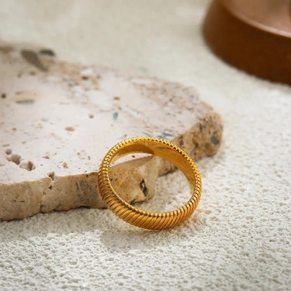 IG Style Elegant Geometric Copper Mixed Metal Rings