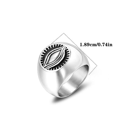 Retro Funny Punk Eye Skull 304 Stainless Steel Polishing Halloween Men's Rings