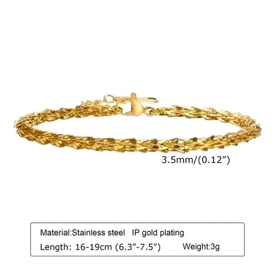 IG Style Casual Minimalist Geometric 201 Stainless Steel 18K Gold Plated Bracelets In Bulk
