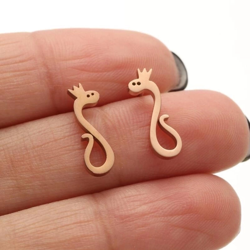 1 Pair Casual Cute Animal Plating Hollow Out 304 Stainless Steel 18K Gold Plated Ear Studs