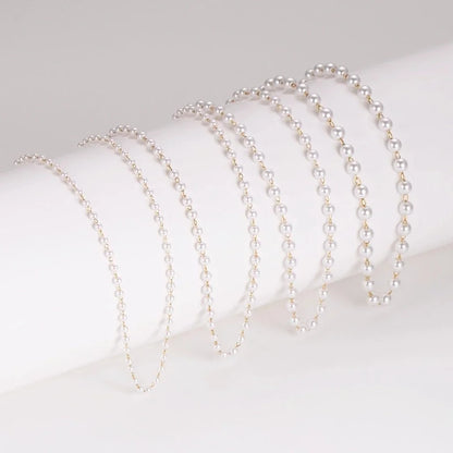 Casual Minimalist Classic Style Round 304 Stainless Steel Artificial Pearl Necklace