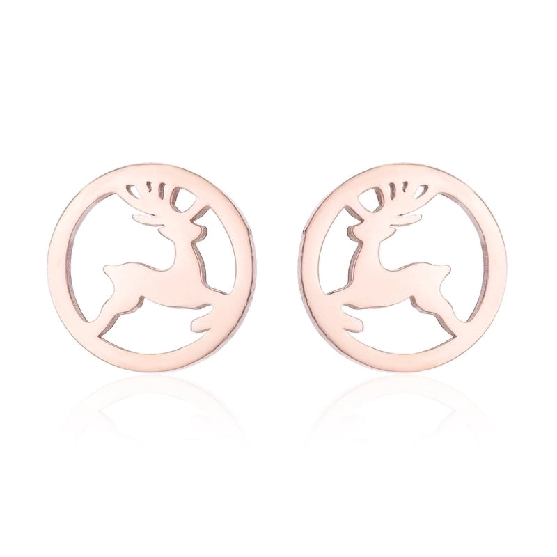 1 Pair Fashion Christmas Tree Plating 304 Stainless Steel 18K Gold Plated Ear Studs