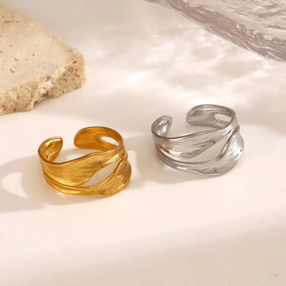 Hip-Hop Minimalist Classic Style Geometric 304 Stainless Steel 18K Gold Plated Open Rings