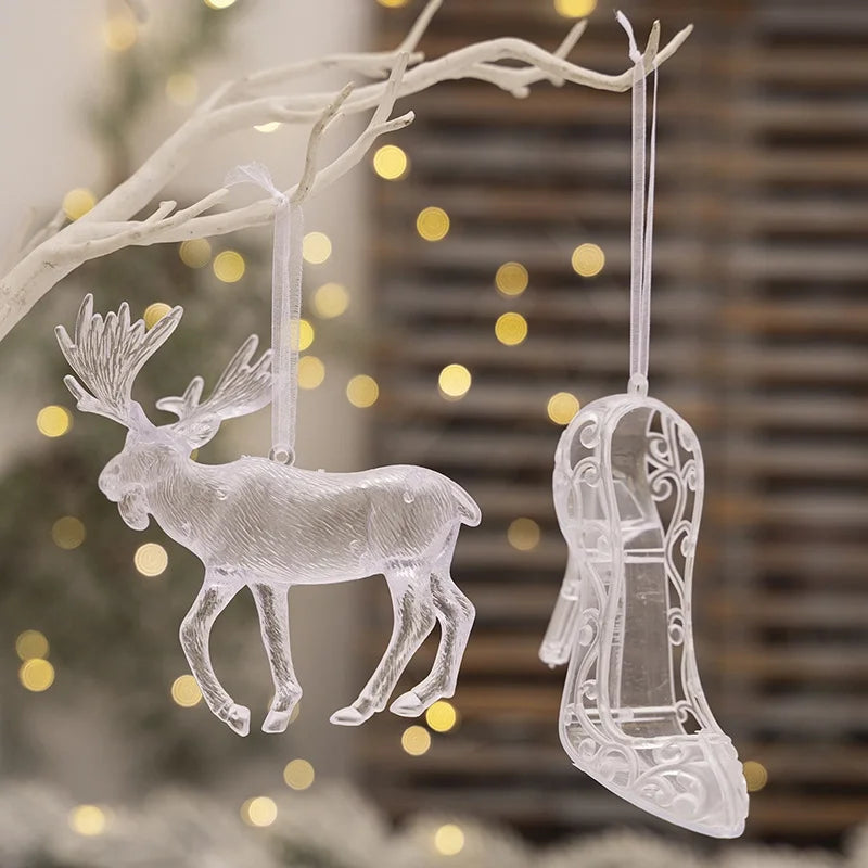 Christmas Minimalist Classic Style Elk Arylic Holiday Festival Hanging Ornaments Decorative Props