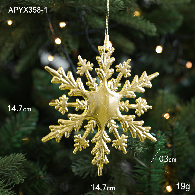Christmas Gold Christmas Tree Ornaments Snowflake Crystal Shoes Reindeer Pendants Electroplated Accessories Pendants