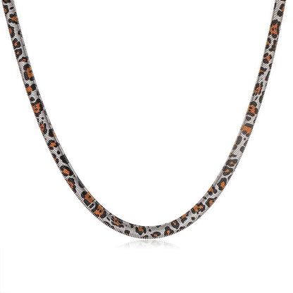 Streetwear Leopard 304 Stainless Steel Copper Plating Earrings Necklace Snake Chain
