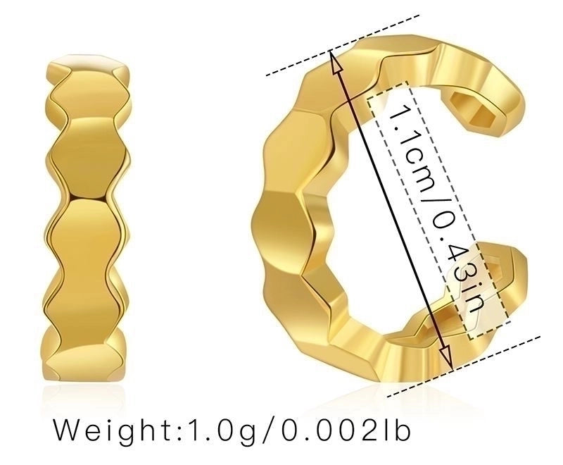 Retro Minimalist C Shape Copper Plating Inlay Zircon Ear Cuffs 1 Pair