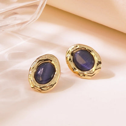 1 Pair Fairy Style Vintage Style Tropical Geometric 304 Stainless Steel Imitation Gold Ear Studs