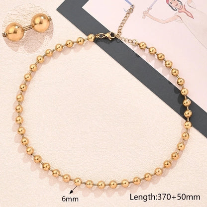 Modern Style Minimalist Round Oval Solid Color 304 Stainless Steel 18K Gold Plated Polishing Plating Necklace