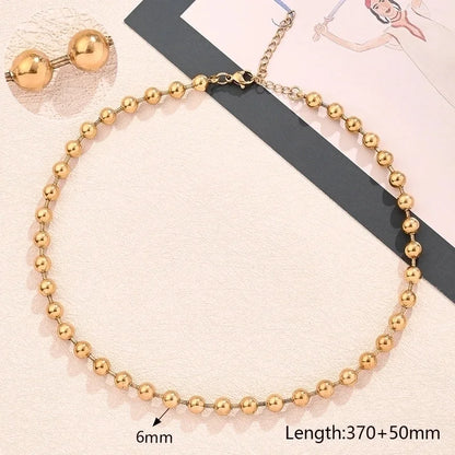 Modern Style Minimalist Round Oval Solid Color 304 Stainless Steel 18K Gold Plated Polishing Plating Necklace