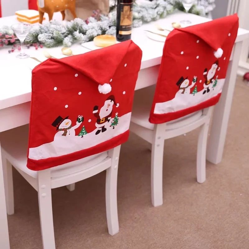 Christmas Cute Santa Claus Party Chair Cover