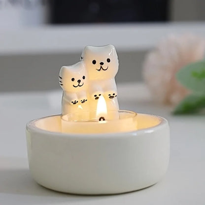 Halloween Cute Santa Claus Ghost Cat Ceramics Candlestick