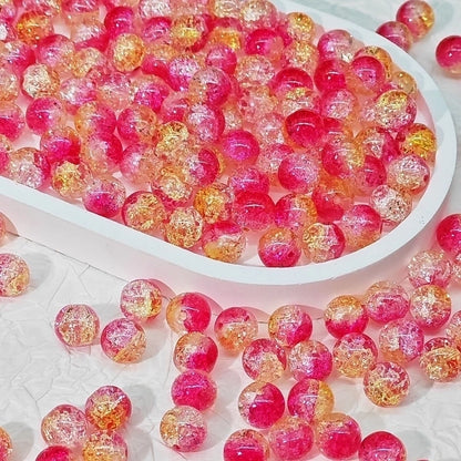 50 PCS/Package Diameter 10mm Diameter 8mm Glass Crackle Glass Beads Round Jewelry Accessories