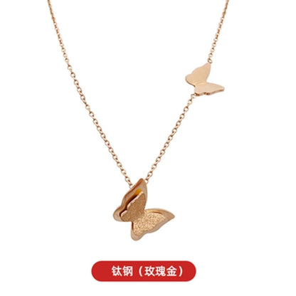 1 Piece Lady Butterfly Titanium Steel Plating Necklace