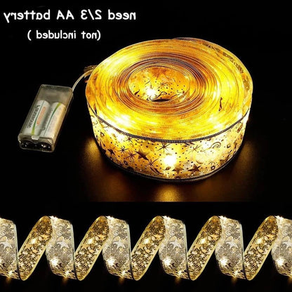 Christmas Fashion Star Ribbon Party String Lights