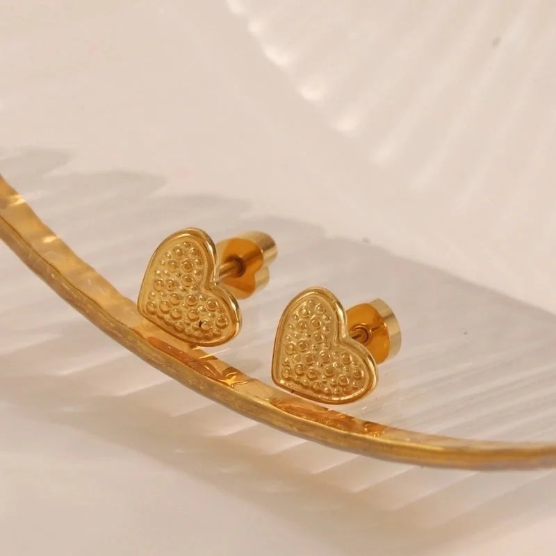 1 Pair IG Style Minimalist Commute Star Heart Shape Flower 304 Stainless Steel 14K Gold Plated Ear Studs