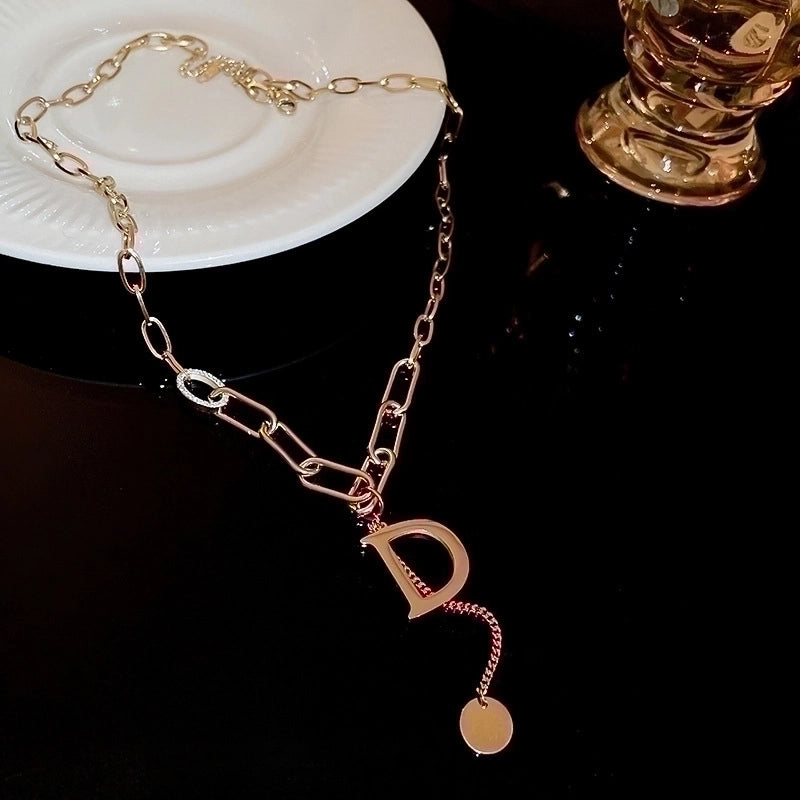 Minimalist Geometric Alloy Titanium Steel Plating Inlay Artificial Pearls Turquoise Rhinestones Necklace