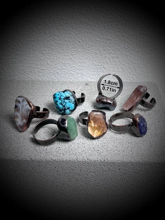 Vintage Style Novelty Minimalist Asymmetrical Irregular Natural Stone Stone Asymmetrical Irregular Crystal Gem Crystal Birthstone Women's Open Rings