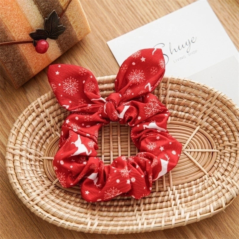 Christmas Retro Women's Polka Dots Handmade Hair Tie